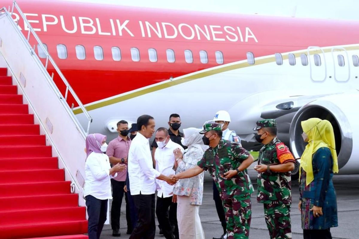 Presiden Jokowi tiba di Sumut untuk hadiri peringatan HPN 2023