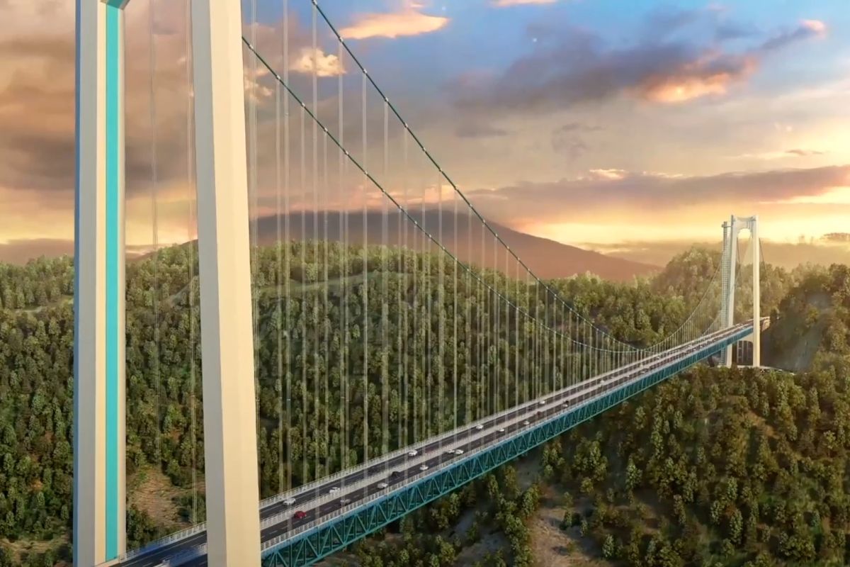 Jembatan gunung tertinggi di dunia sedang dibangun di China