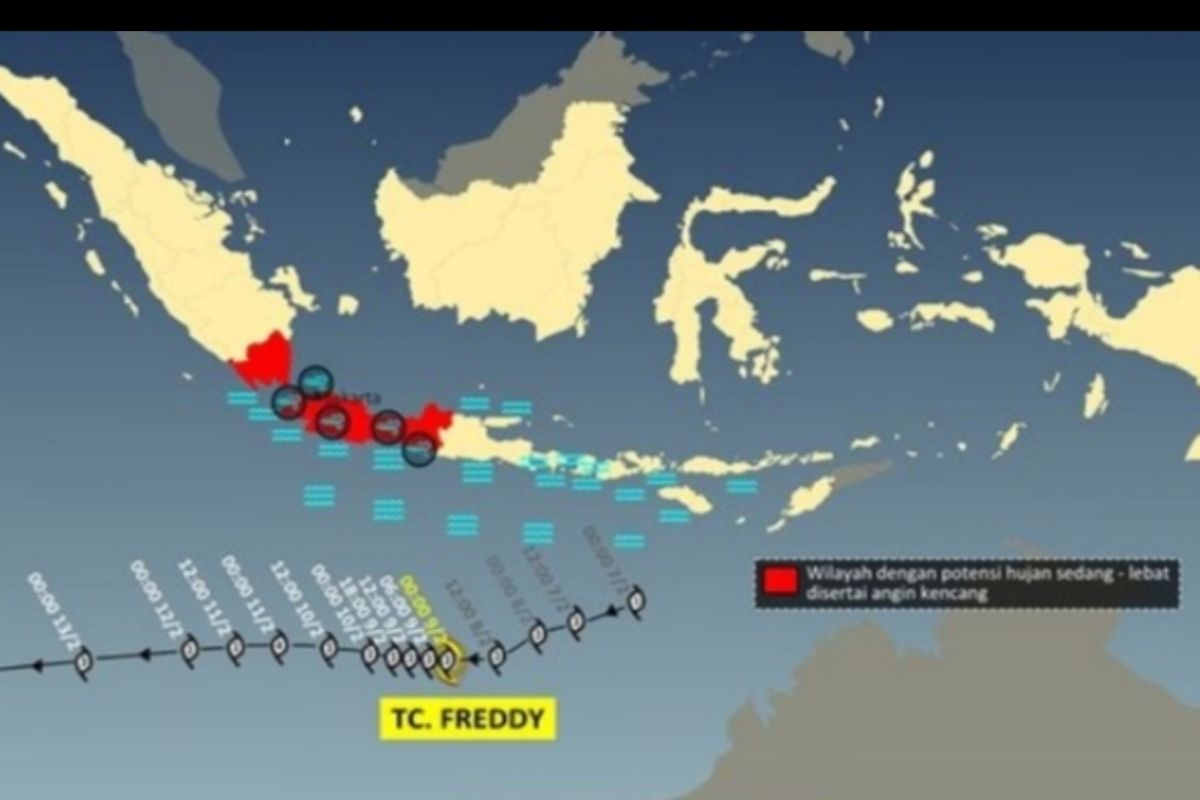 BMKG: Siklon tropis Freddy picu terjadinya hujan lebat hingga gelombang tinggi