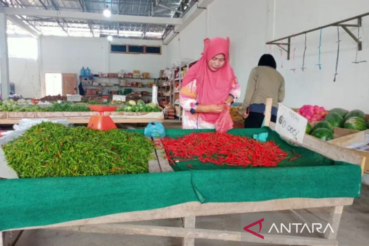 Harga bahan pokok di pasar tradisional Batanghari masih relatif stabil