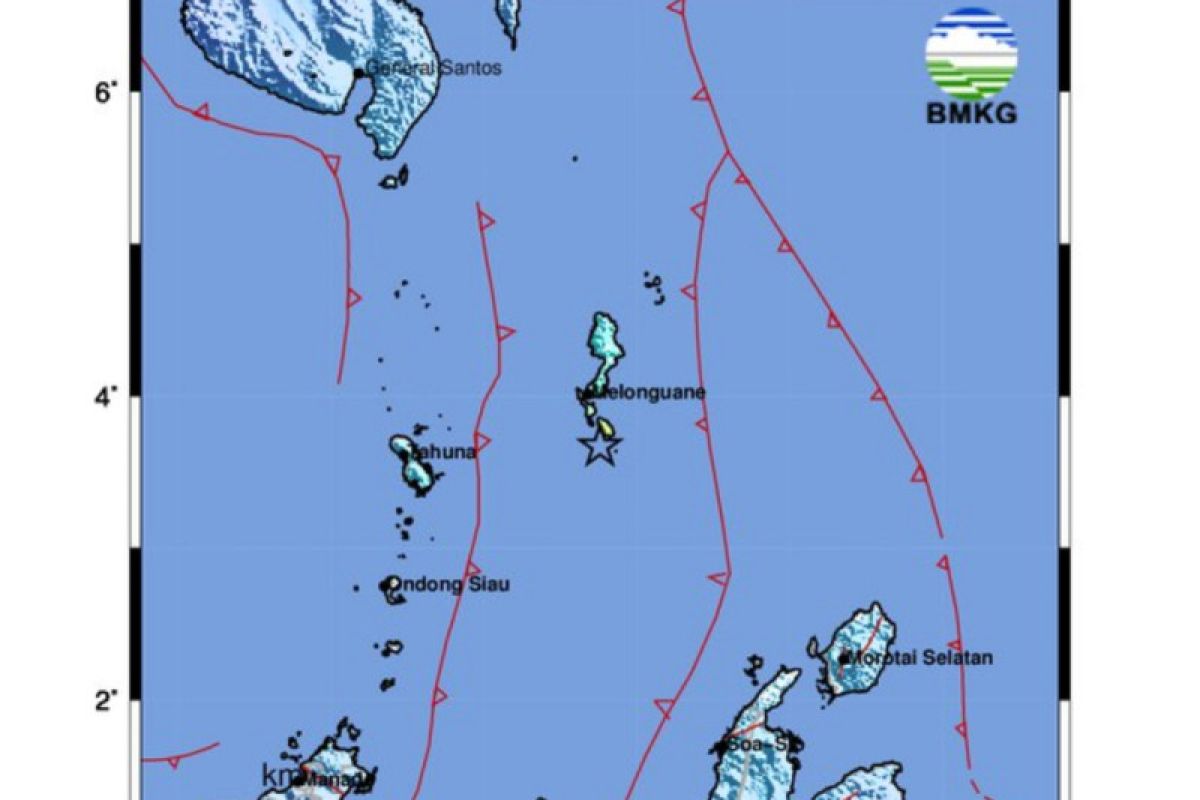 Gempa magnitudo 6,0 di Melonguane disebabkan deformasi batuan di lempeng laut Maluku