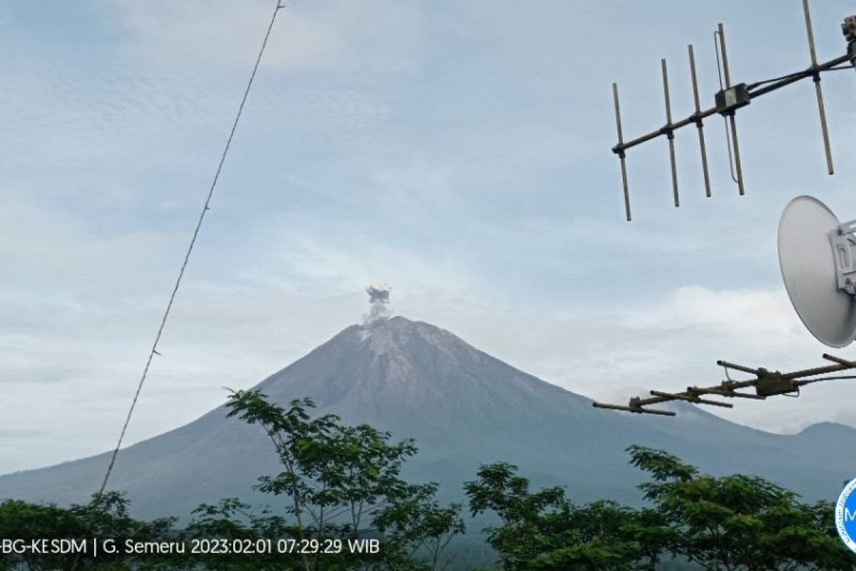 Gunung Semeru kembali alami erupsi dengan tinggi letusan 600 meter