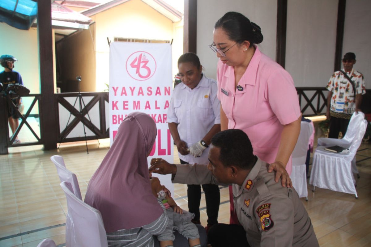 Polres Jayapura bersama Dinkes berikan layanan kesehatan anak