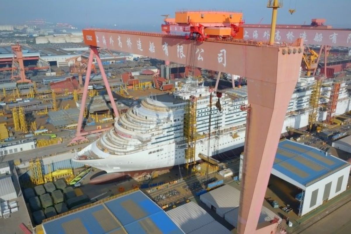 Kapal pesiar pertama buatan dalam negeri China akan dikirim pada akhir 2023
