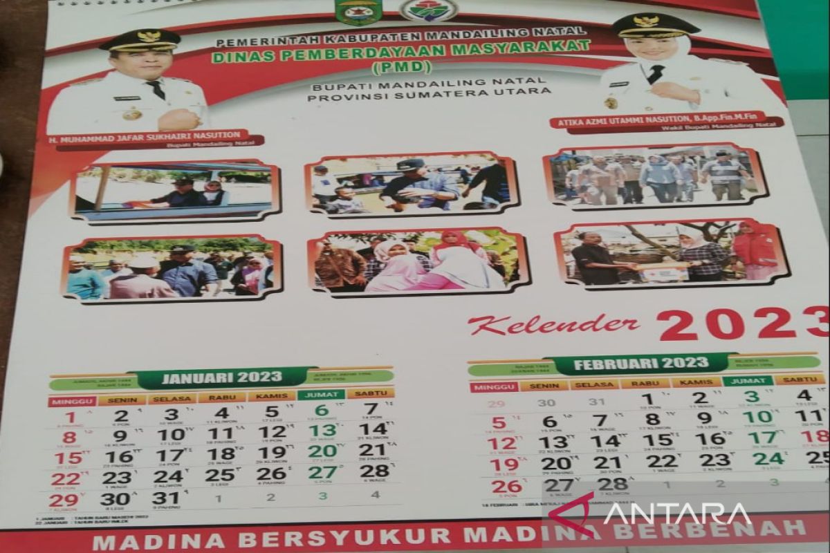 Diskominfo : Kalender Pemkab Madina dibagikan gratis