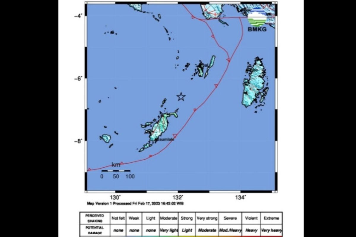 Gempa M6,6 guncang wilayah Kepulauan Tanimbar