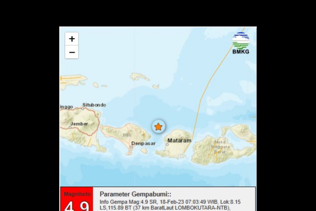 Gempa bumi Magnitudo 4,9 guncang Lombok Utara