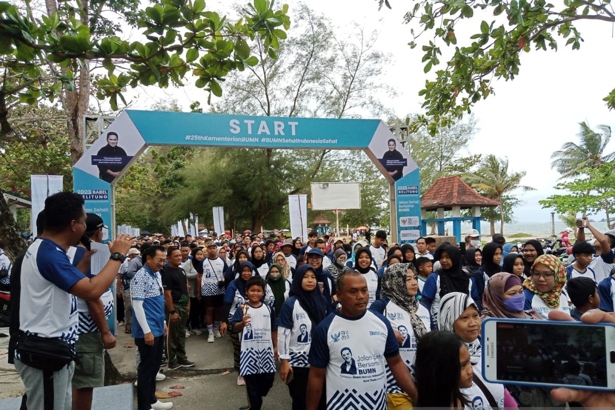 Ribuan peserta ramaikan jalan sehat bersama BUMN di Belitung