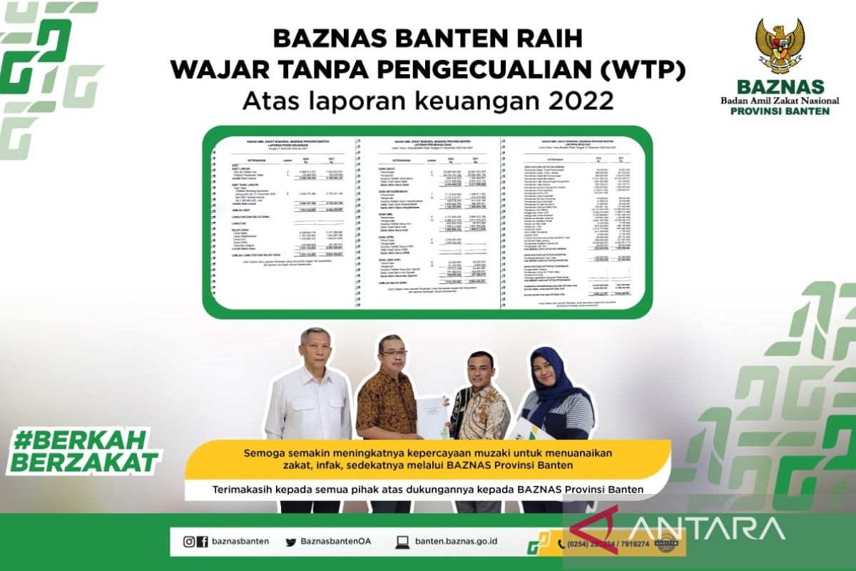 Baznas Banten kembali raih WTP ke-11 berturut-turut