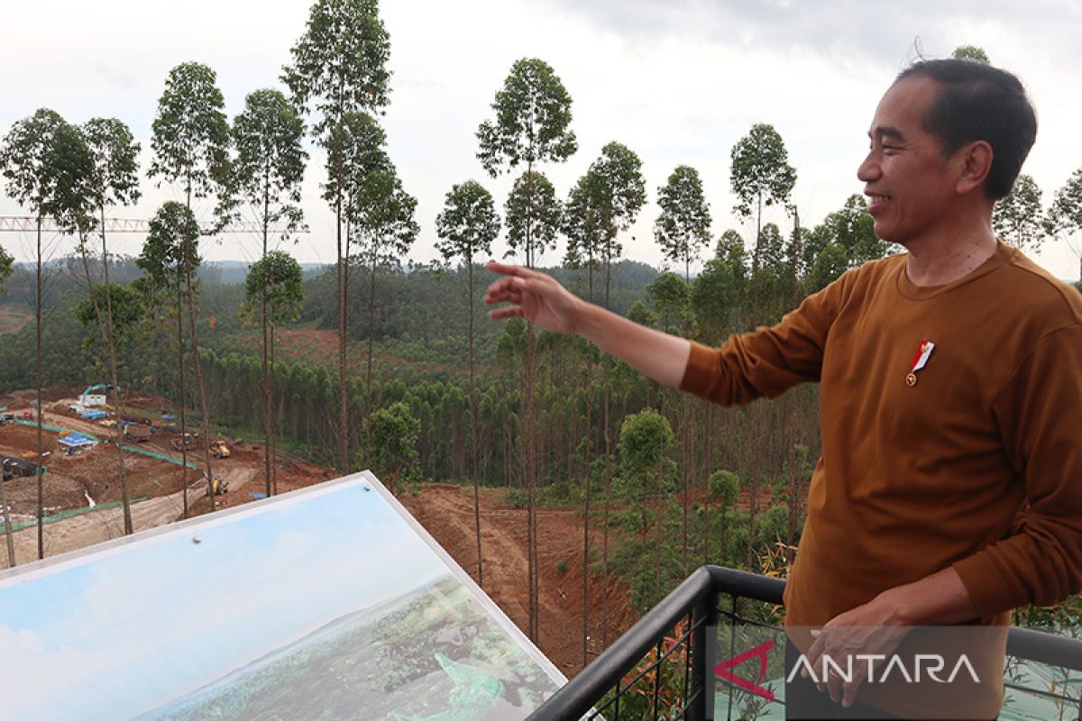 Presiden Jokowi tunjukkan lokasi istana kepresidenan di IKN