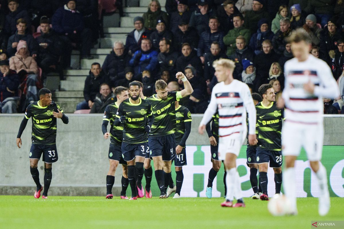 Hasil Liga Europa, Sporting hancurkan tuan rumah Midtjylland 4-0