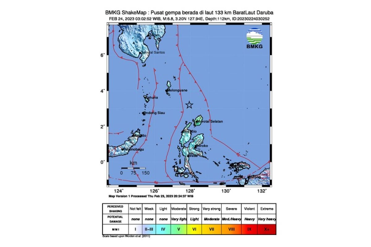 Gempa magnitudo 6,8 guncang Daruba Maluku Utara