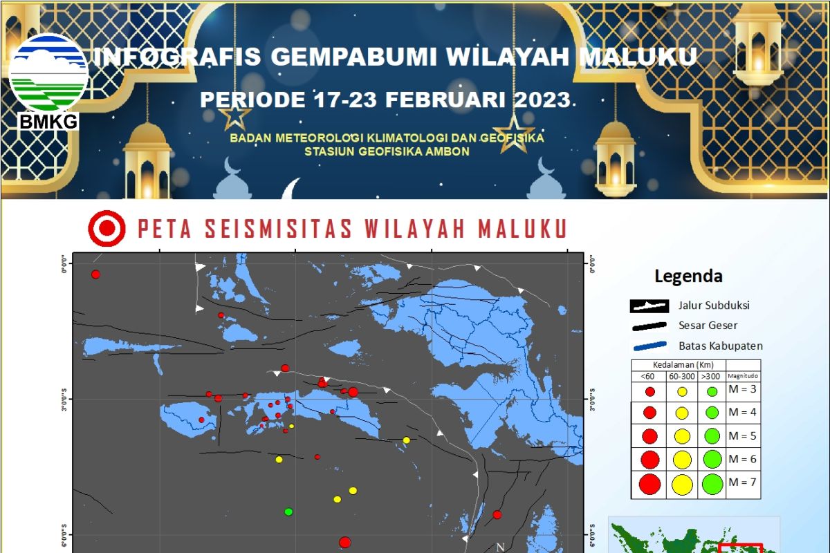 BMKG Catat 41 Kejadian Gempa Di Wilayah Maluku Pada17 23 Februari 2023 ANTARA News Ambon Maluku