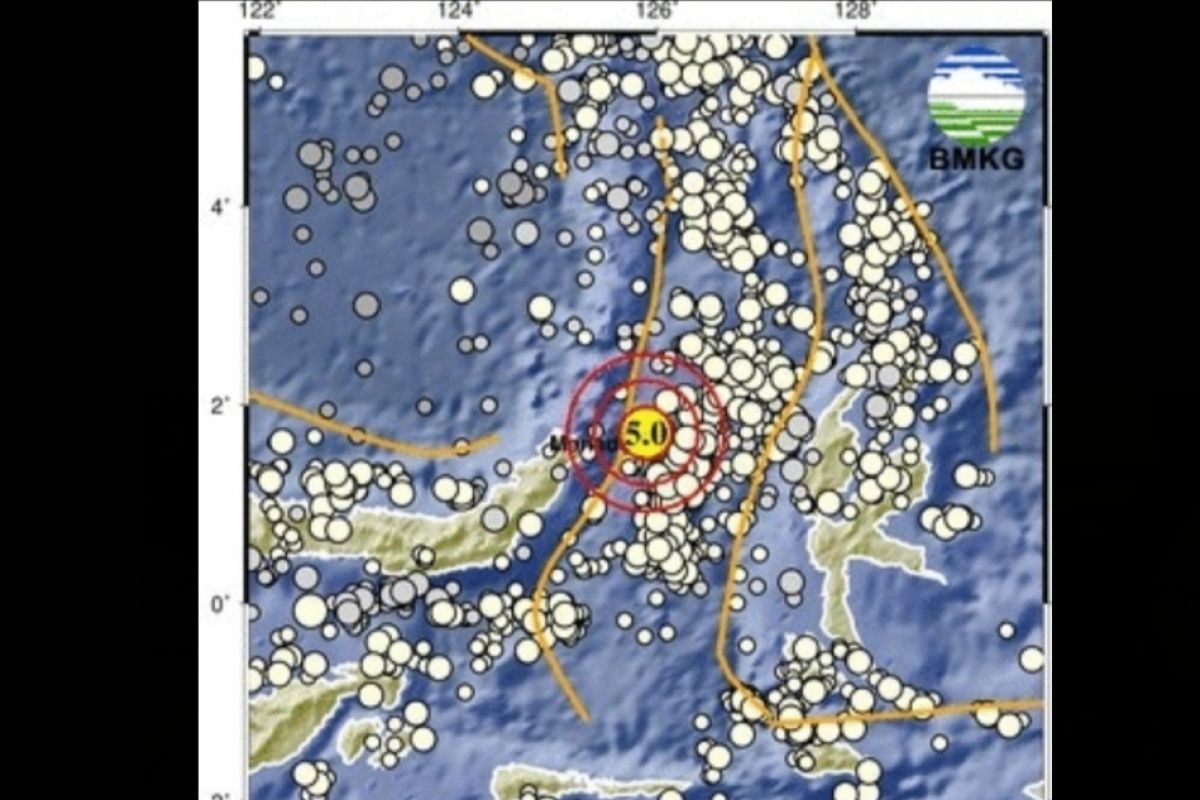 Gempa magnitudo 5,0 terjadi di Bitung, Sulawesi Utara