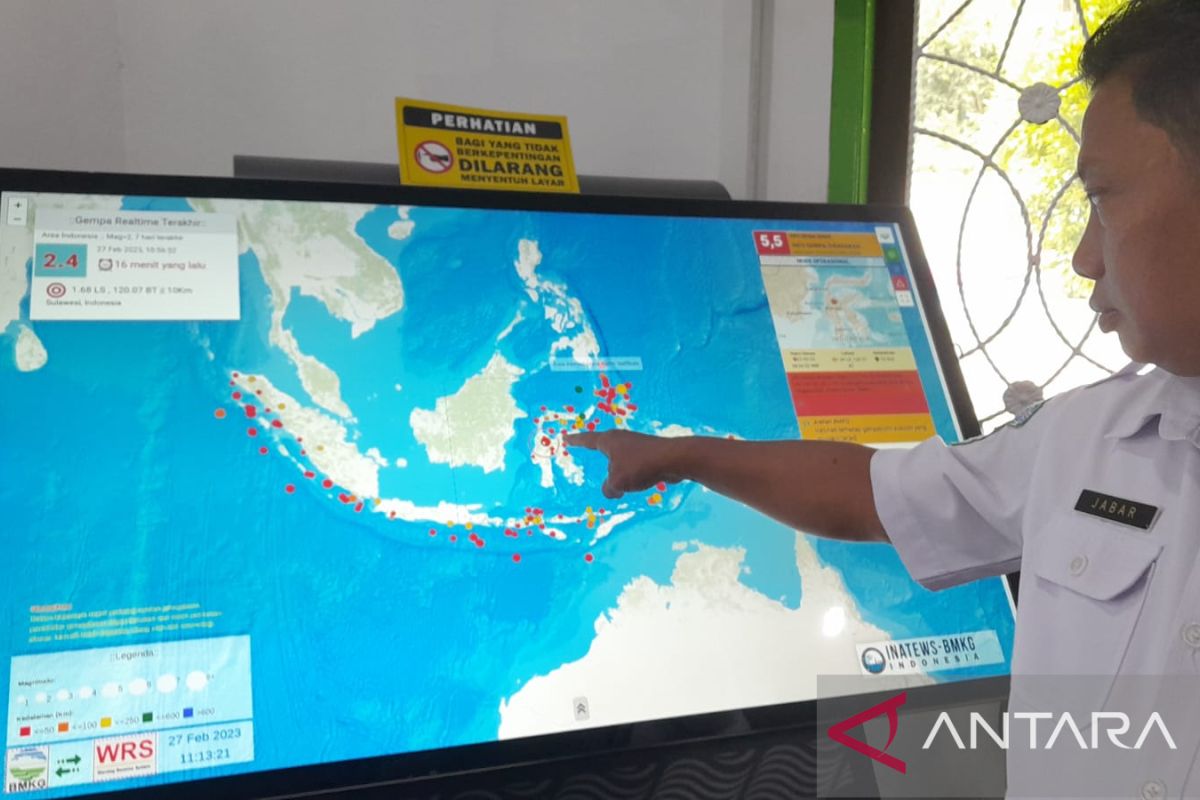 BMKG Palu mencatat 10 kali gempa susulan pascagempa Magnitudo 5,8