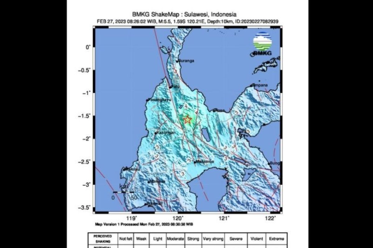 Terjadi 36 kali gempa susulan hingga pukul 18.00 WITA di Sulteng