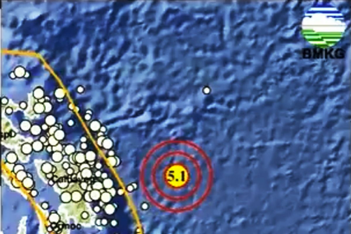 Gempa magnitudo 5,1 landa wilayah Melonguane Sulawesi Utara