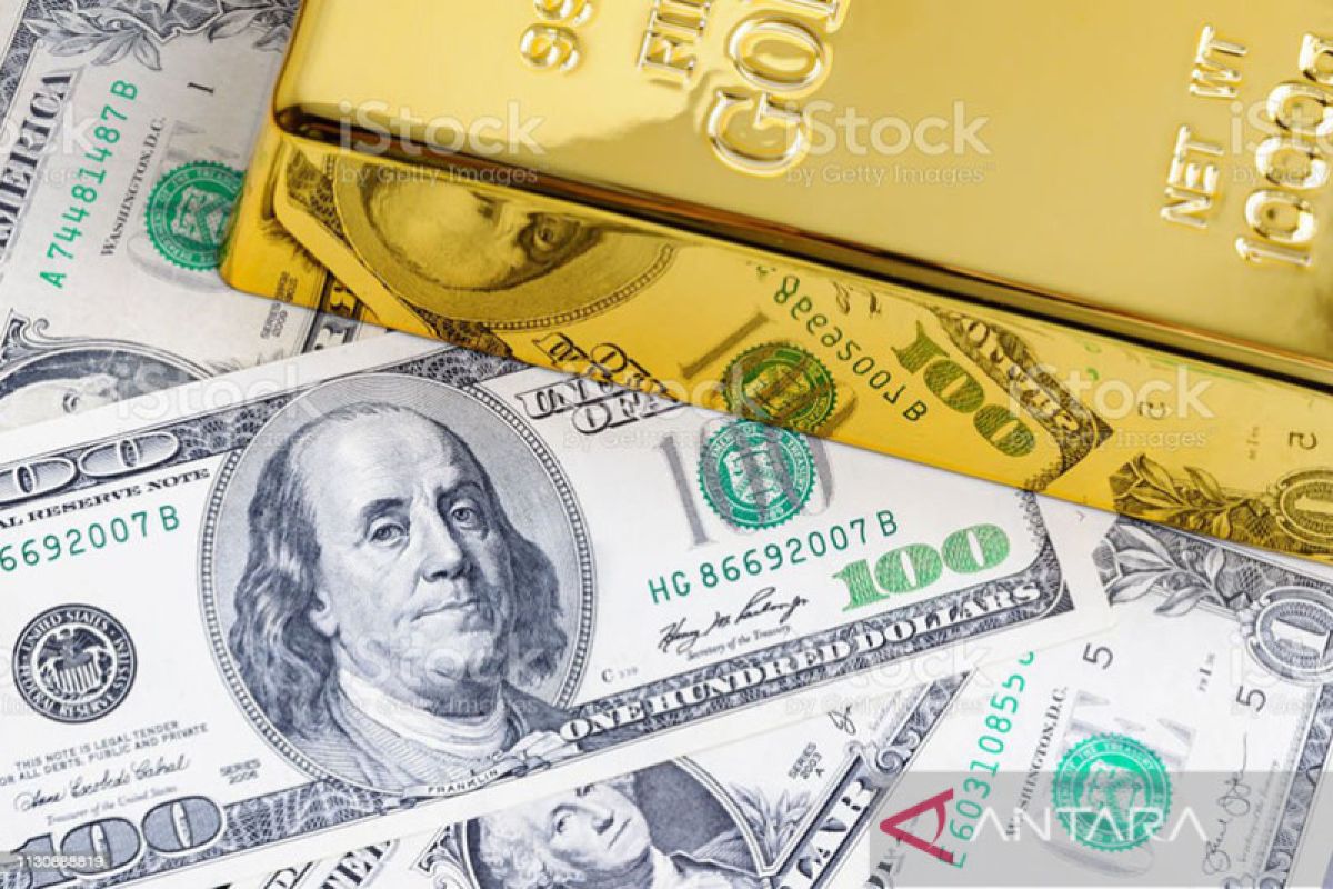 Harga emas Sabtu pagi melonjak 14,10 dolar AS dipicu oleh pelemahan "greenback"