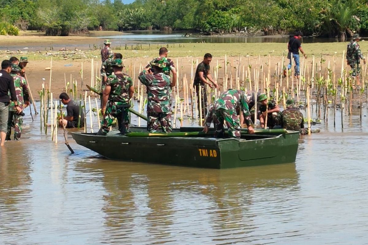 Cegah abrasi, TNI di Abdya tanam mangrove di lahan rawa