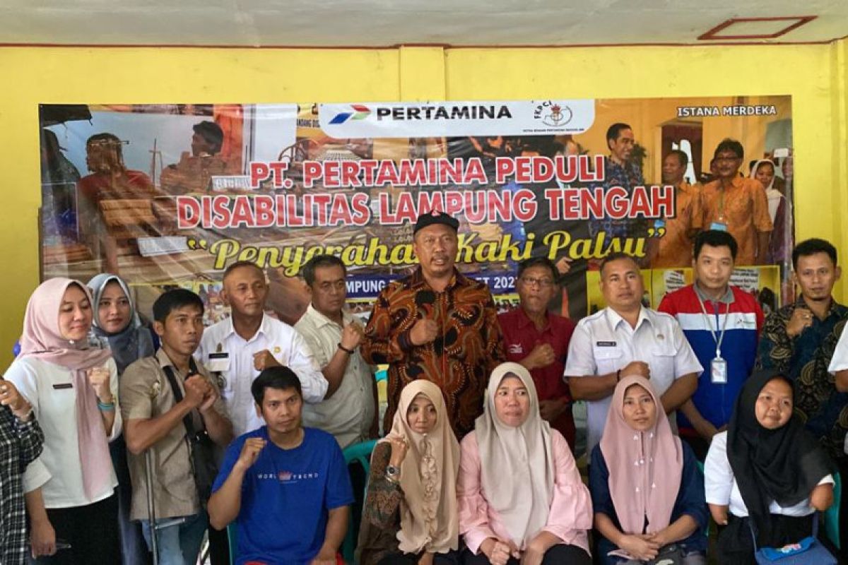 Peduli penyandang disabilitas, Pertamina beri bantuan kaki palsu di Lampung Tengah