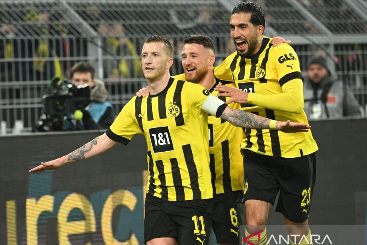 Dortmund naik ke puncak klasemen Liga Jerman setelah menang tipis 2-1 atas RB Leipzig