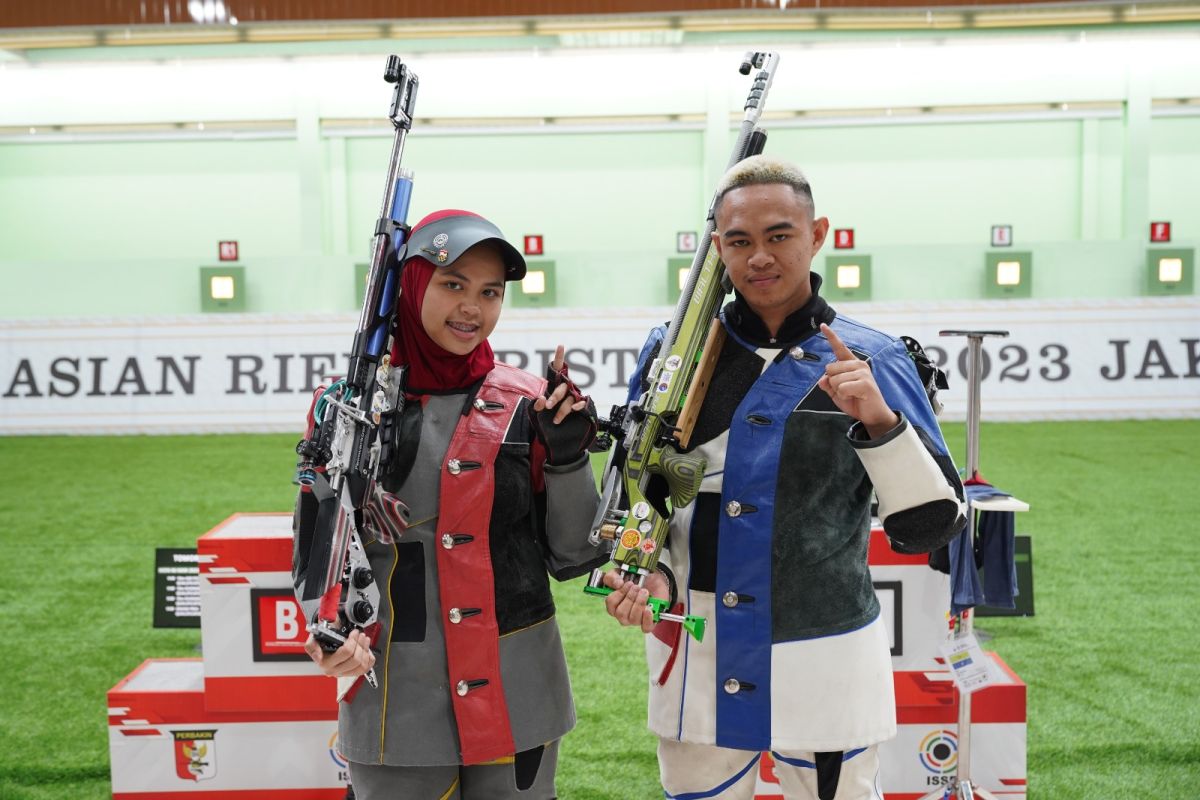 Pasangan Audrey/Afif hasilkan emas kedua di Piala Asia Rifle 2023