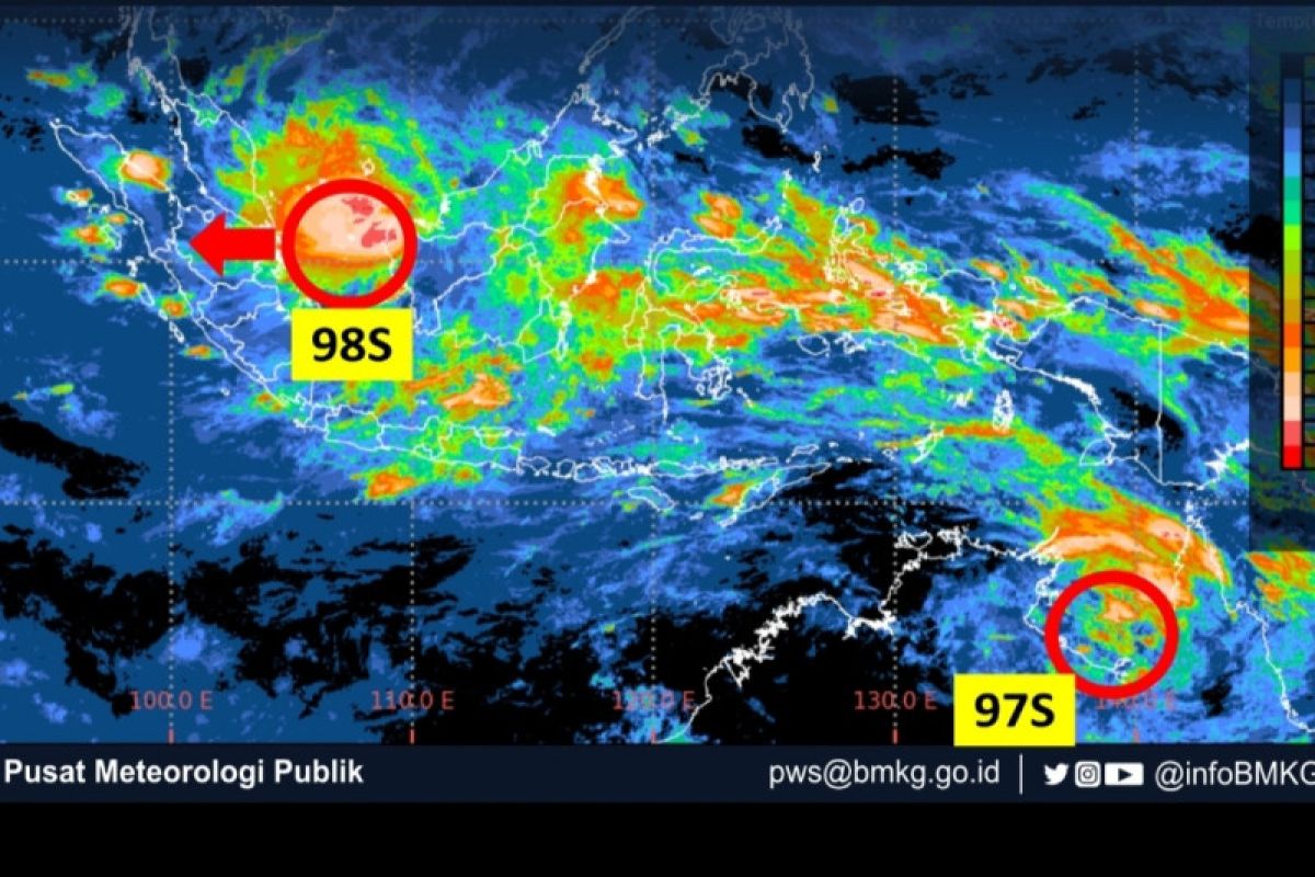 BMKG: Dua bibit siklon tropis pengaruhi cuaca timur-barat Indonesia