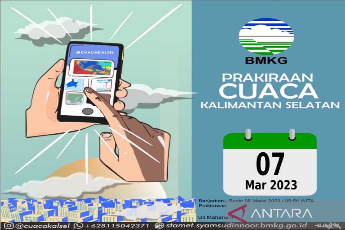 BMKG prakirakan  Jambi hujan dengan intensitas ringan