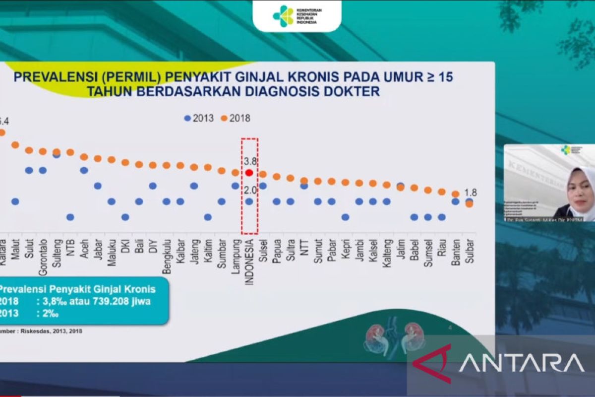 Kemenkes RI: 12 provinsi tempati angka tertinggi kasus ginjal kronis