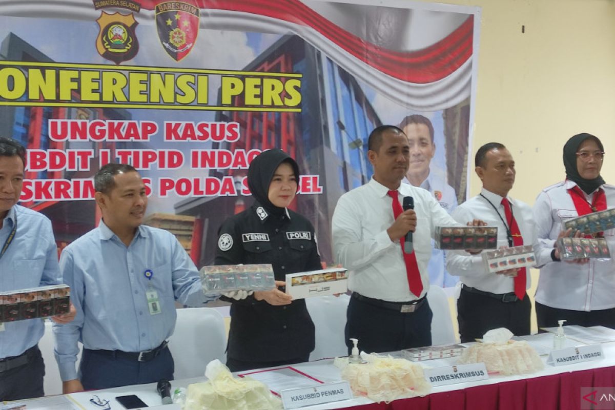 Polda Sumsel menyita 9.430 bungkus rokok ilegal asal Jatim