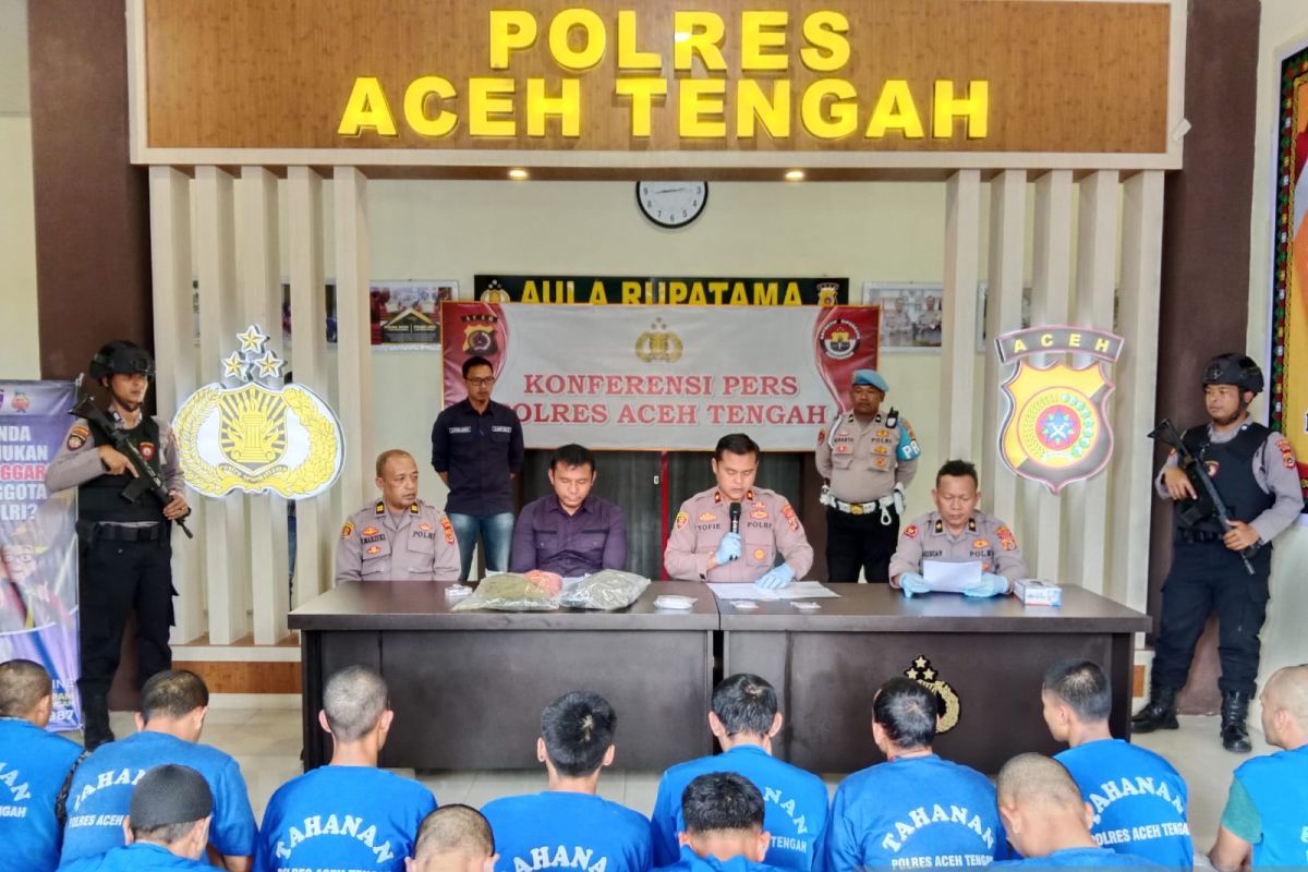 Polres Aceh Tengah ringkus 34 tersangka kasus narkotika