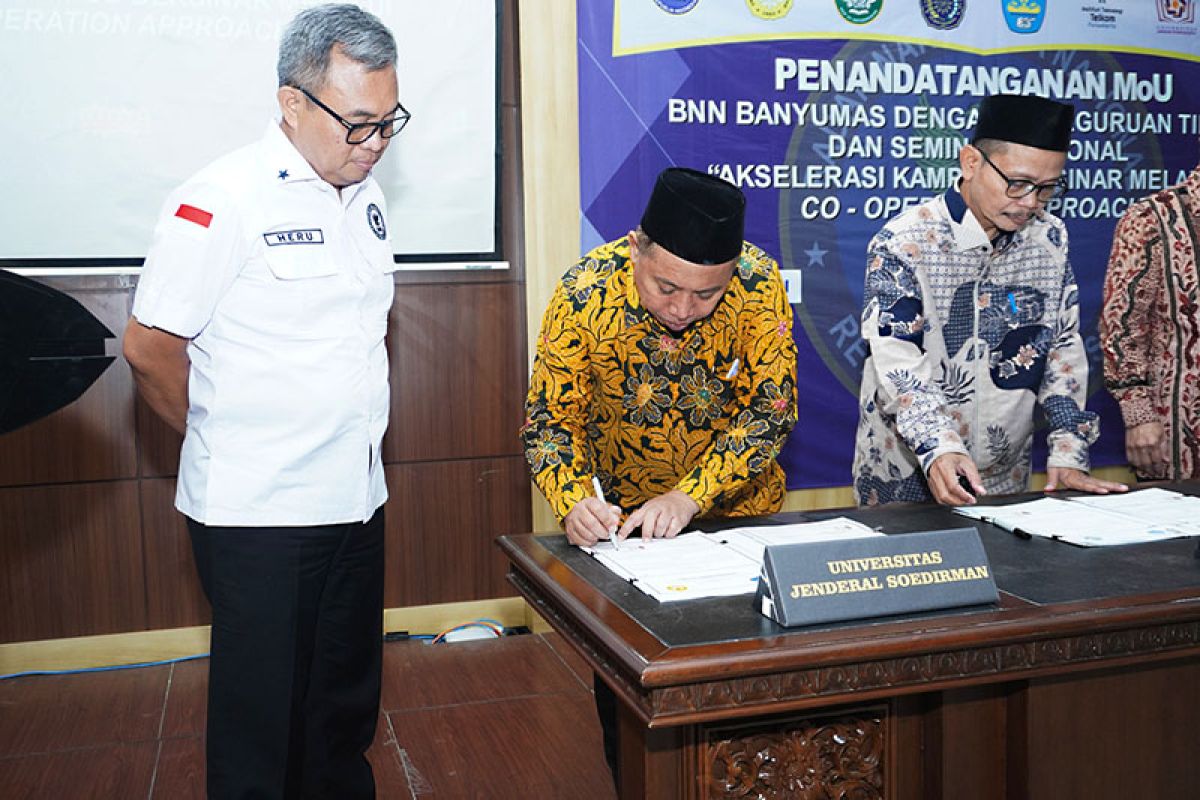 Unsoed dan BNN Provinsi Jawa Tengah teken MoU terkait P4GN