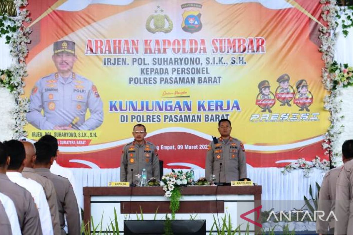 Kunker ke Pasaman Barat, Kapolda Sumbar: personel jangan ada yang terlibat tambang ilegal