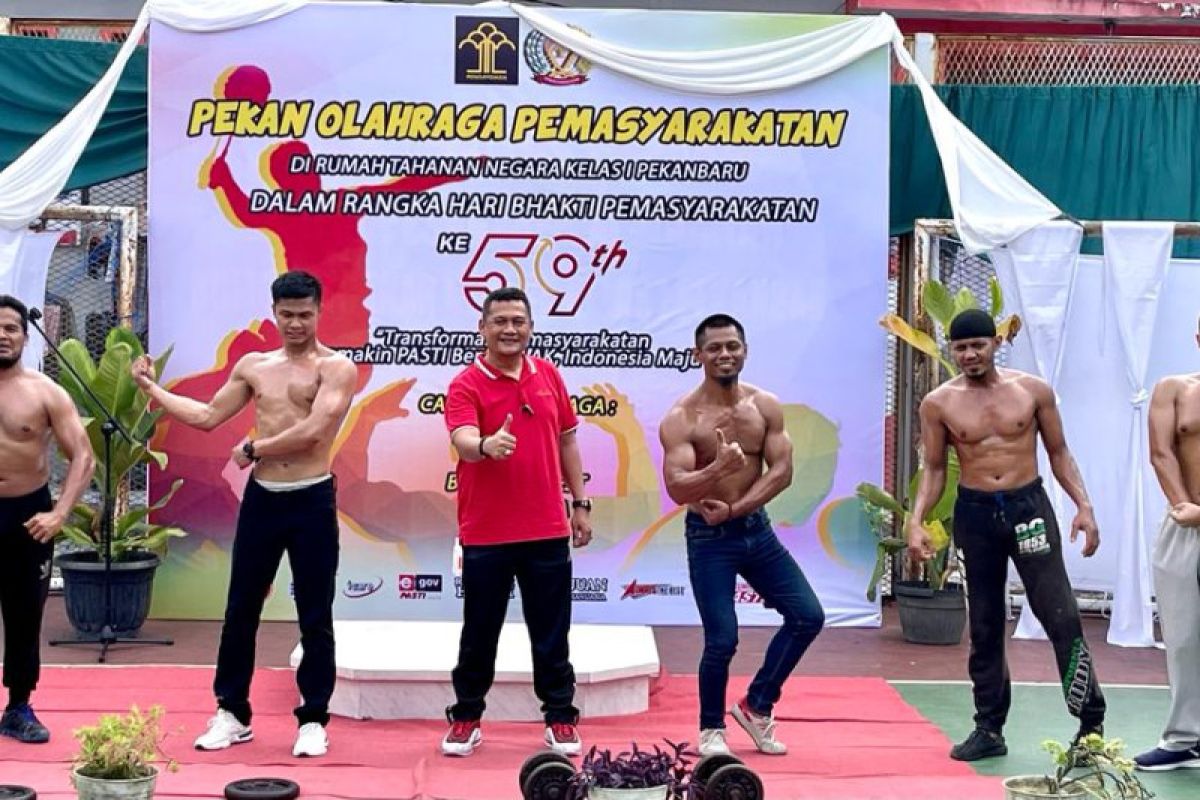 Hari Bhakti Permasyarakatan di Rutan Paekanbaru dimeriahkan body contest