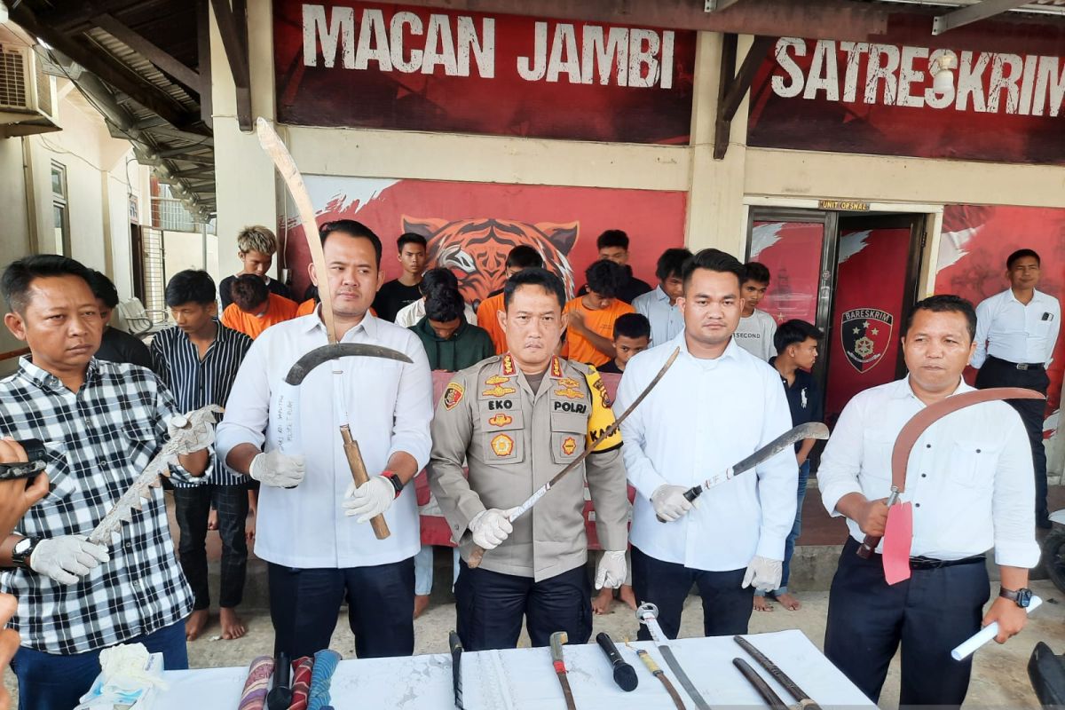 Polisi tangkap puluhan berandalan bermotor diduga hendak lakukan penyerangan di Kota Jambi