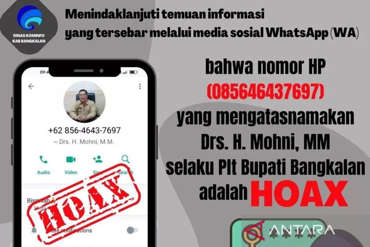 Diskominfo Bangkalan luruskan pemalsuan nomor WA Plt Bupati