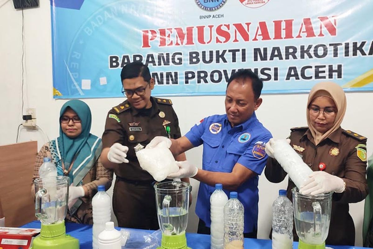 BNN Aceh musnahkan 6,88 kilogram sabu