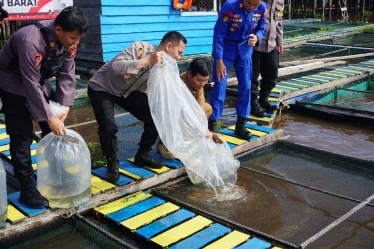 Polres Kobar sebar 10.000 benih ikan dukung ketahanan pangan