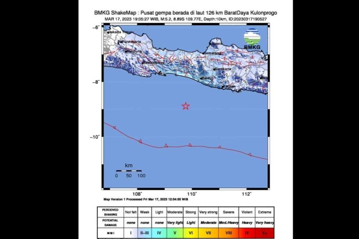 BMKG: Gempa 5,2 guncang wilayah Kulonprogo, Yogyakarta