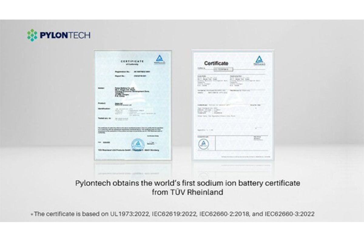 Pylontech Raih Sertifikat Baterai Ion Sodium yang Pertama di Dunia dari TÜV Rheinland