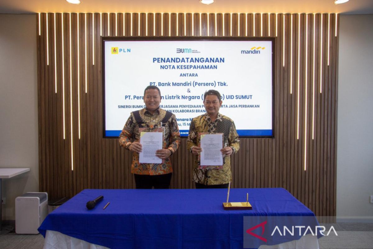 PLN UID Sumut  dan Bank Mandiri kerja sama kolaborasi branding