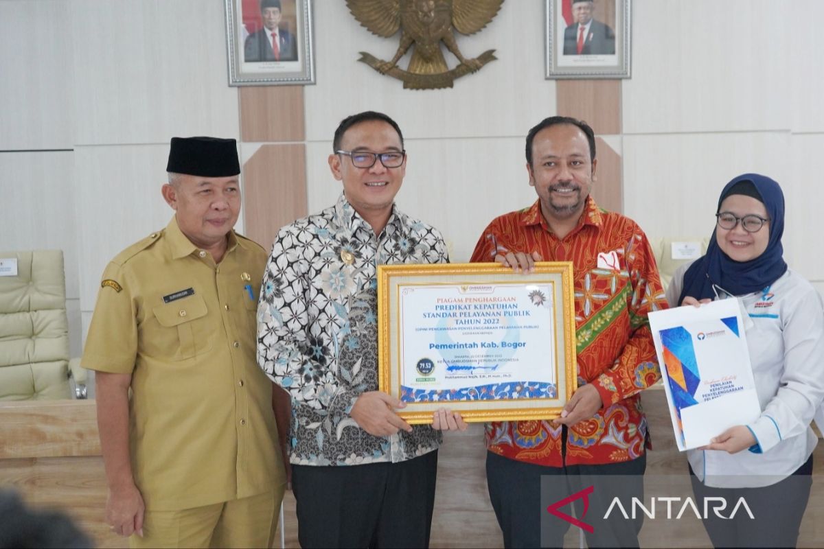 Nilai pelayanan publik Pemkab Bogor dari Ombudsman RI meningkat 3,89 poin