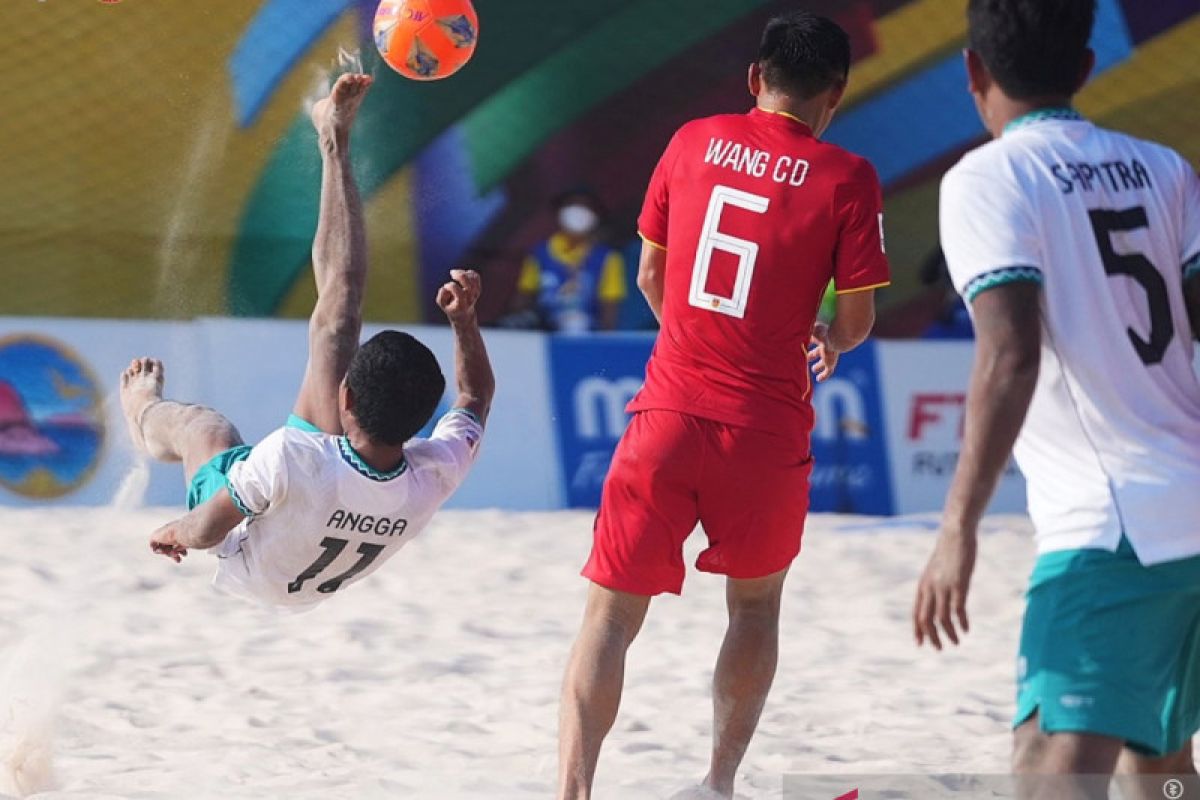 Indonesia kalah 4-5 dari China pada laga terakhir sepak bola pantai