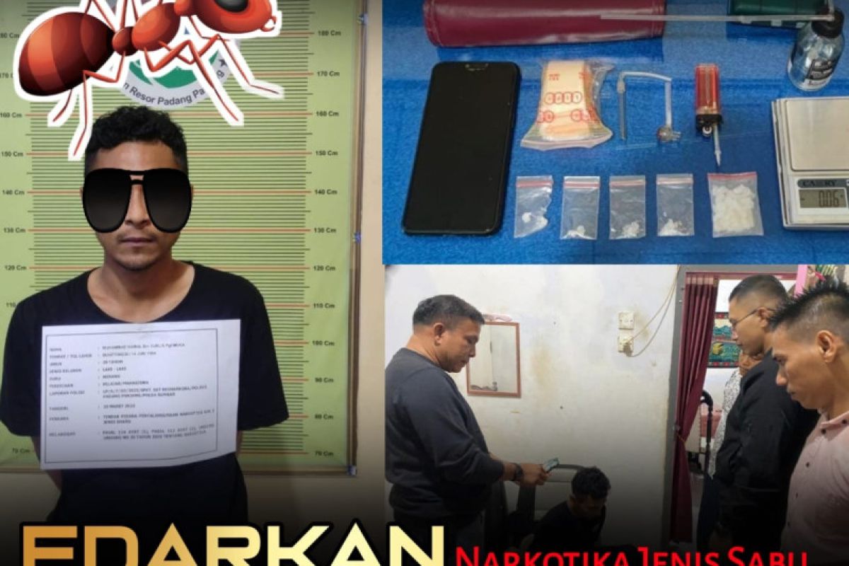 Seorang pria diciduk Tim Karanggo Polres Padang Panjang karena edarkan narkoba jenis sabu