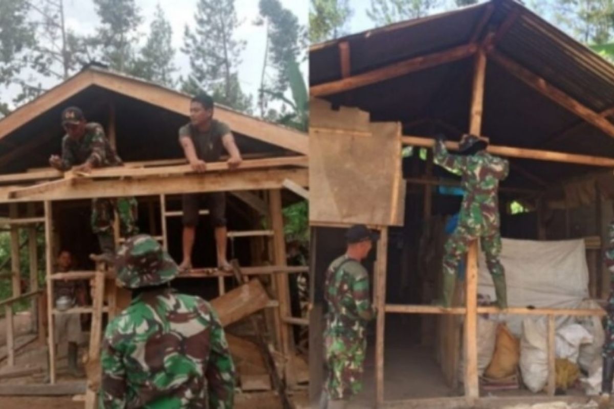 Kodim bongkar rumah tidak layak warga Mamasa