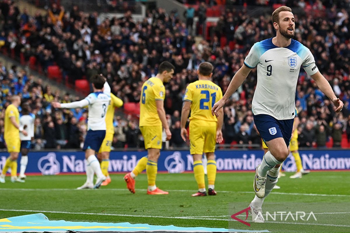 Gol Harry Kane dan Bukayo Saka menangkan Inggris atas Ukraina