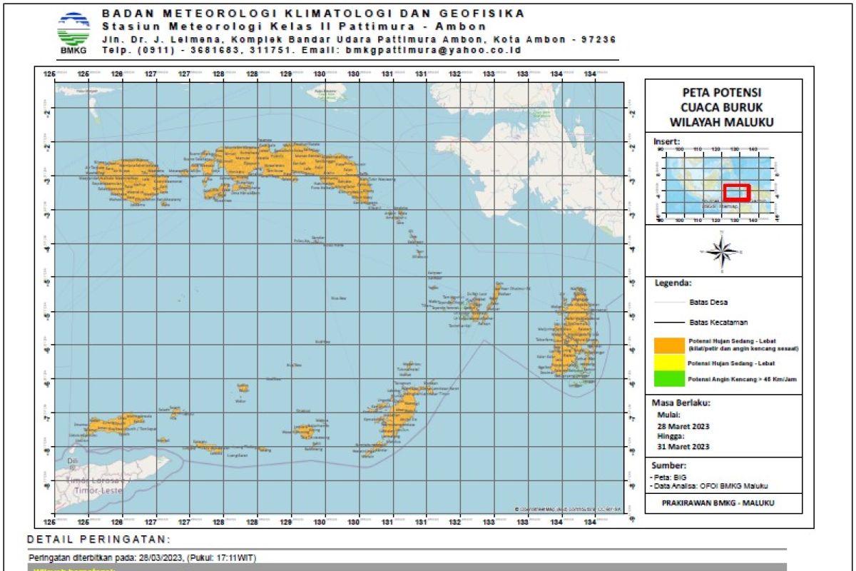 BMKG : waspadai cuaca buruk di wilayah Maluku