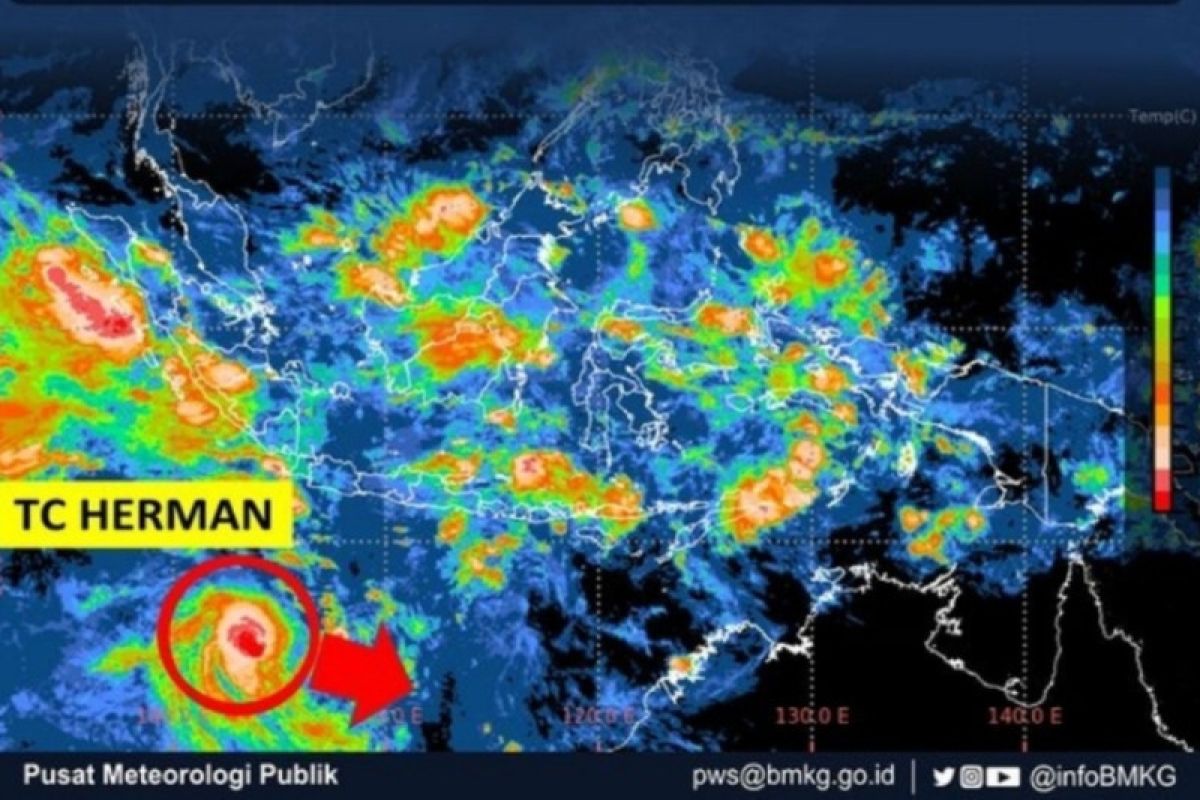 Siklon tropis Herman di Samudera Hindia berpotensi pengaruhi cuaca beberapa wilayah