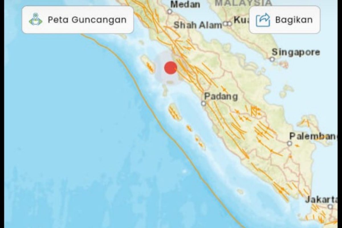 Gempa magnitudo 6,4 terjadi di Padang Sidempuan