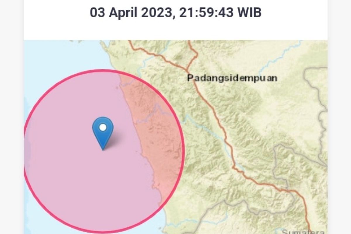 Kota Padang Sidempuan dilanda gempa Magnitudo 6,4